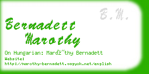 bernadett marothy business card